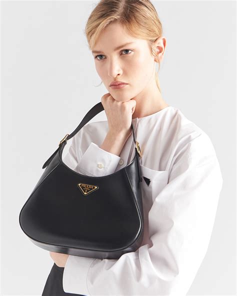 prada matte black bag|Black Leather Shoulder Bag .